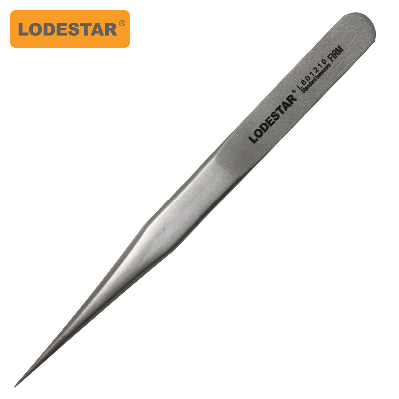 LODESTAR乐达L601210标准型磨砂加硬尖嘴镊子不锈钢尖头镊子工业