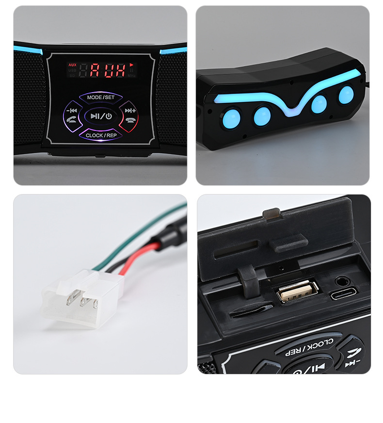 Motorcycle Modified Audio System with Subwoofer and Waterproof Bluetooth Speaker Radio