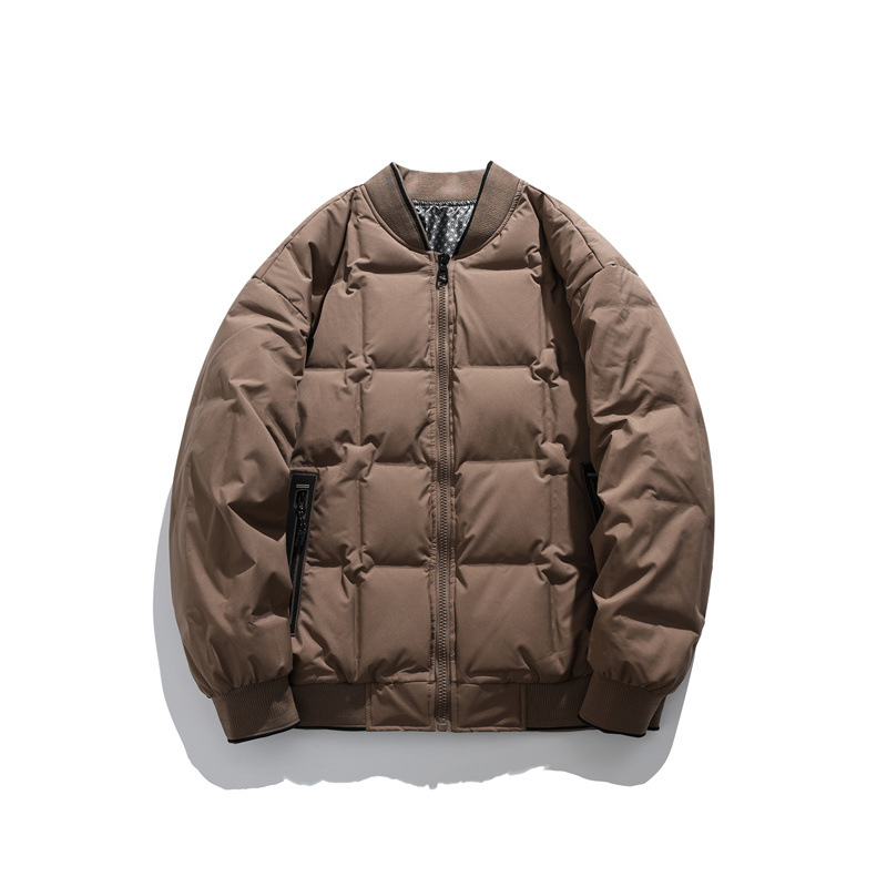Chaqueta de pluma para hombre 2025 nuevo cuello de béisbol 90 blanco de acero grueso caliente estilo coreano chaqueta casual de invierno para hombre image 2