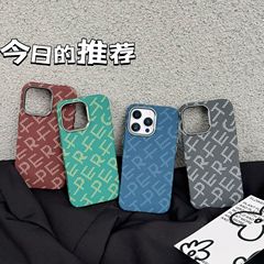 潮牌アルファベット模様はiPhone16炭素繊維紋磁気吸引携帯ケースリンゴ15超薄型全包シースを適用する