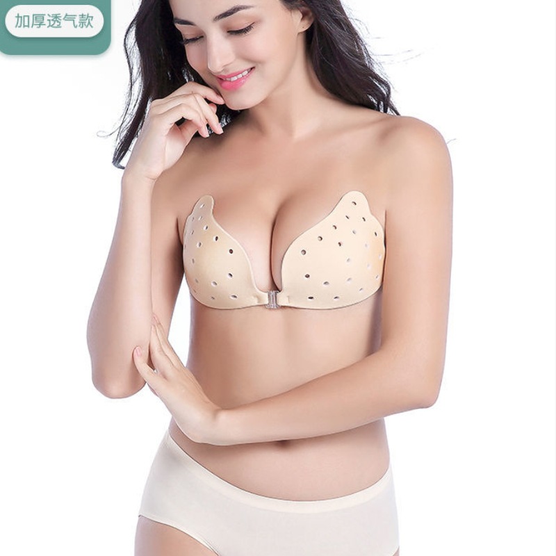 定制天使之翼加厚小胸聚拢防空杯胸贴收副乳硅胶掉隐形文胸防下垂
