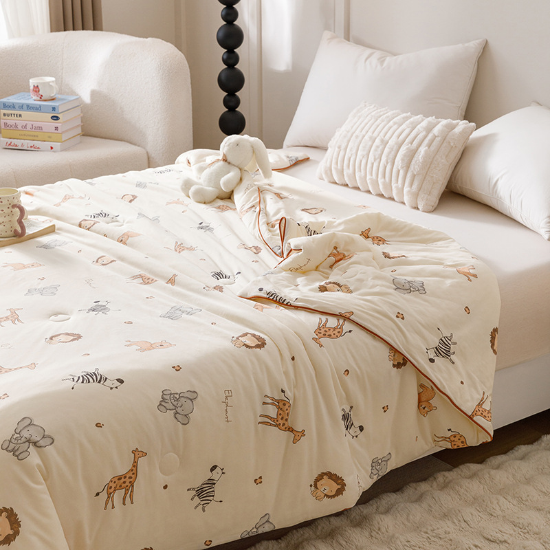 A類母子級大豆繊維ニット綿夏涼しさは夏の子供の薄い布団家庭用エアコンを洗うことができる