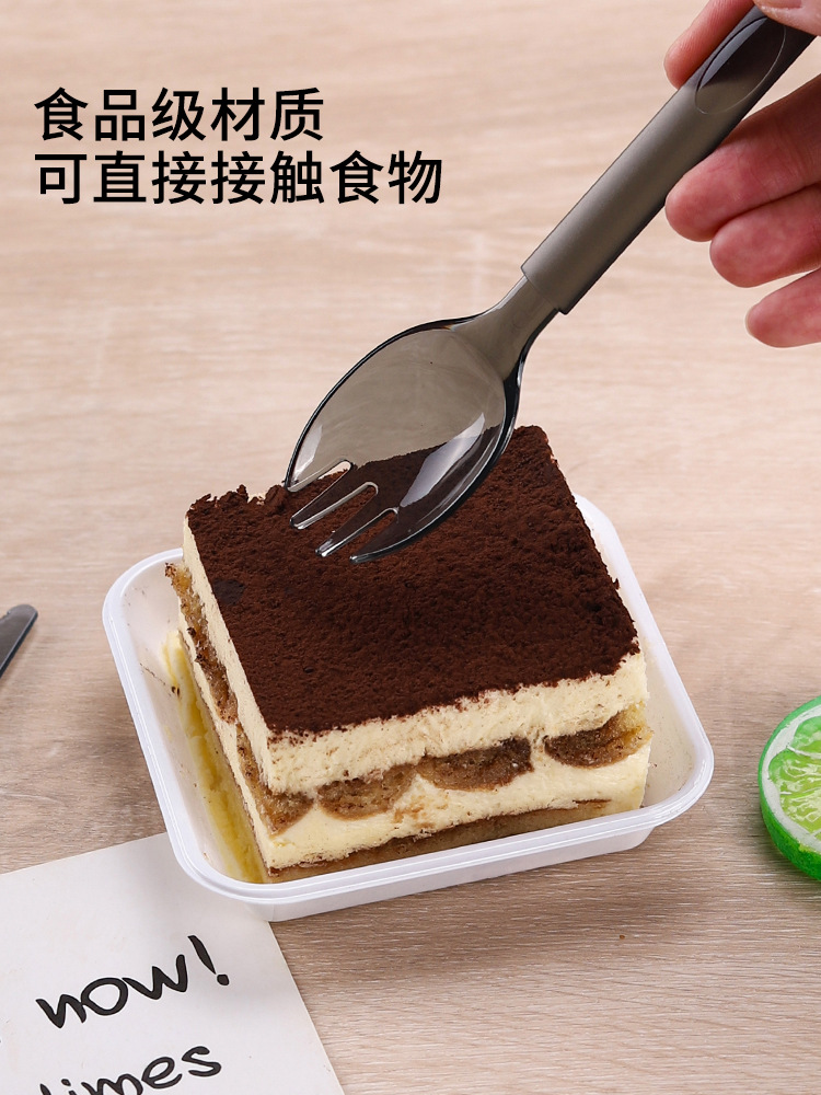 One-time use fork and spoon individually packaged cake fork Western cuisine tableware set thick steak knife and fork light meal fast food