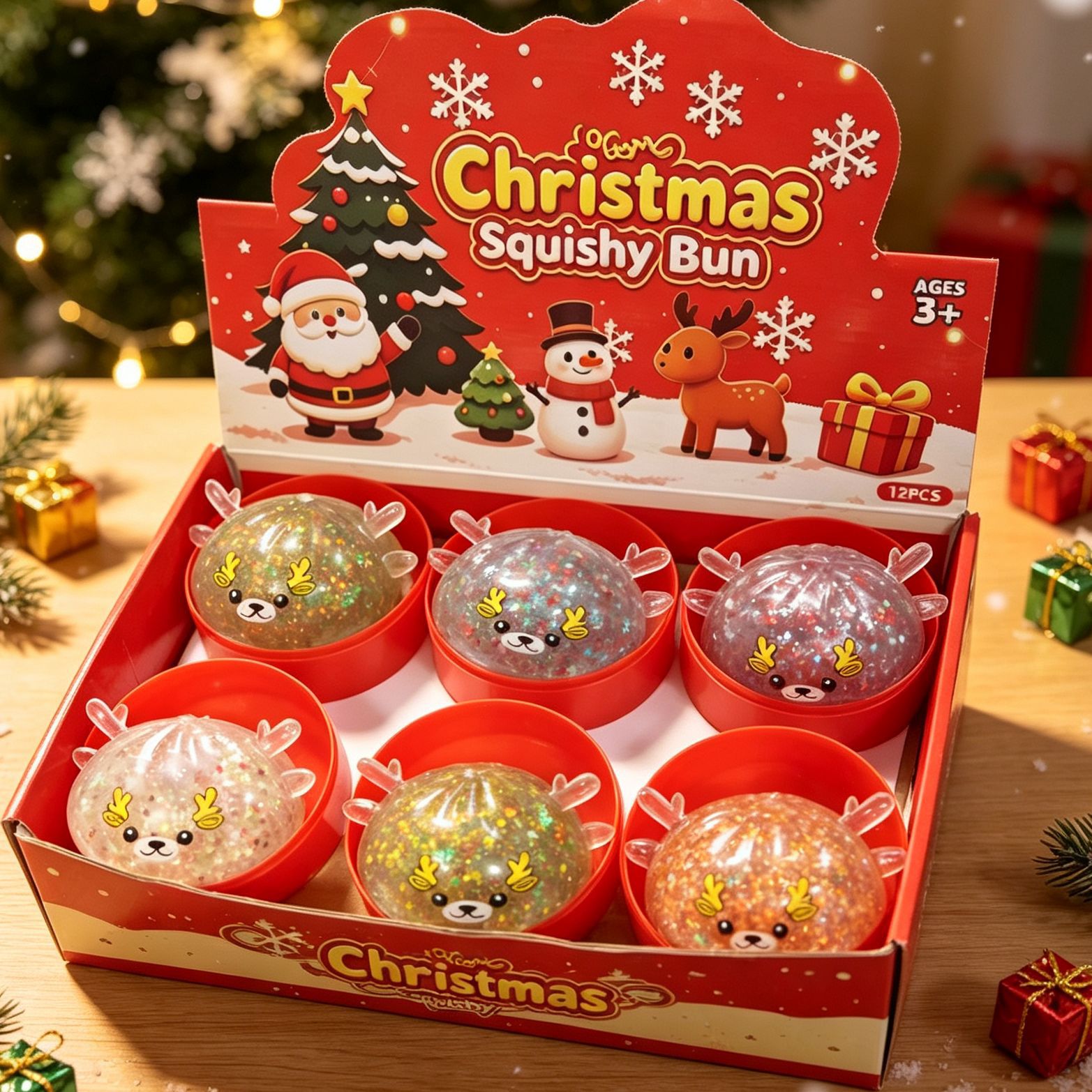 8.5cm christmas deer pectin buns (144 pieces per box/12 pieces per box + free steamer)