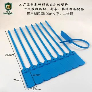 一次性塑料封条封签扎带 铅封煤运物流防盗塑料吊牌集装箱封条