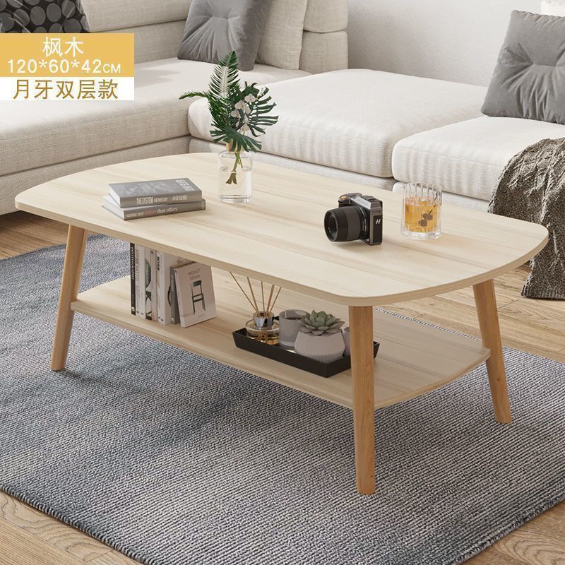 コーヒーテーブル、小さなテーブル、リビングルーム、自宅、モダンでシンプルな賃貸住宅、寝室、クリエイティブなバルコニーティーテーブル、無垢材の脚|undefined