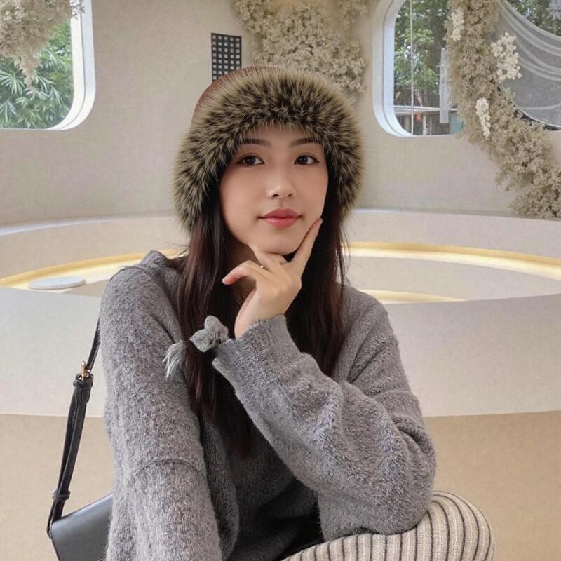 蒙古帽保暖仿貂毛帽子女秋冬季加厚毛绒渔夫帽韩版护耳包头帽|undefined