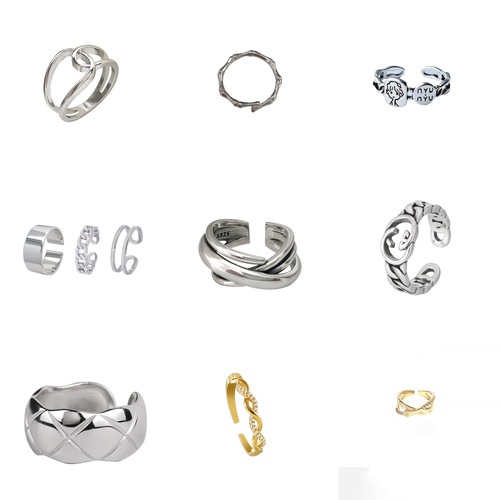 Minimalist Design Zirconia Ring for Women, Insidable Openable Adjustable Tail Ring Set, Personalized Jewelry