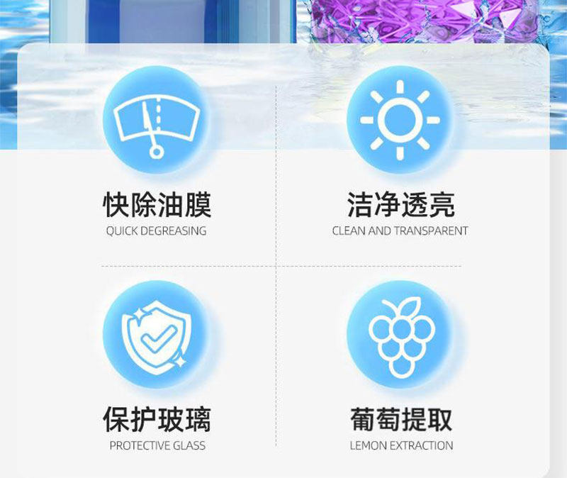 Genuine Glass Cleaner for Removing Oil Film and Stains, Antifreeze for Temperatures Below -40 Degrees, Summer Coating, Winter Wiper Fluid, Large Bottle