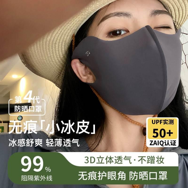 Summer Invisible 3D Stereo Ice Skin Sunscreen Mask for Girls, Beauty Ice Silk Eye Corner Shield, Sun and UV Protection