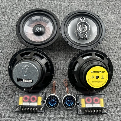Mid-Bass and Tweeter Speakers — Car horn/tweeter - 8-pieces-for-front-and-rear-doors-2-tweeters-2-crossovers-2-mid-bass-2-coaxial-single-speaker-universal
