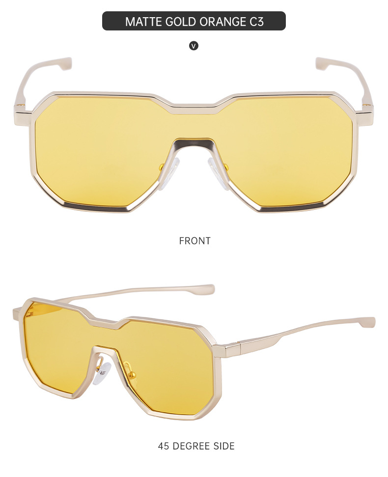 Steampunk Style Metal Sunglasses For Men Irregular Retro Frames_voghion.com
