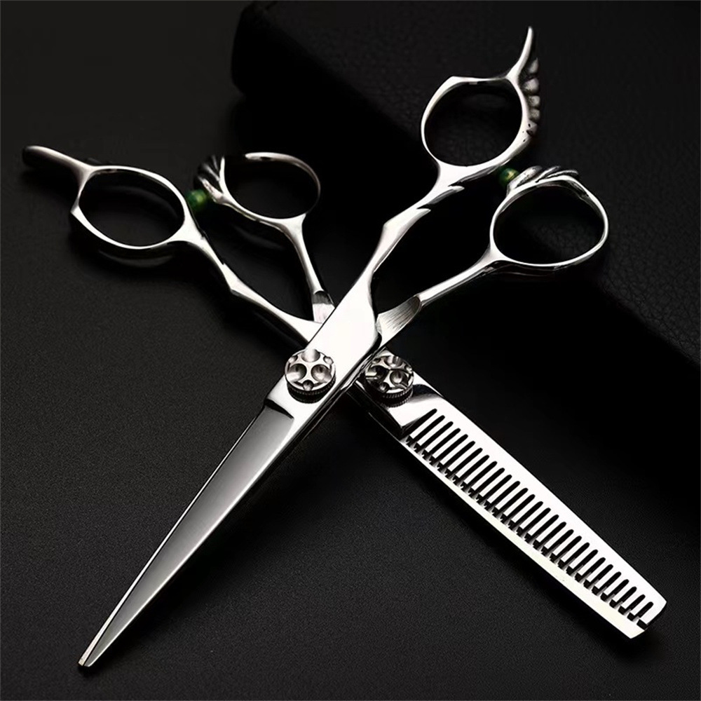 DR Feather Handle Hair Scissors High Screw Cross-border Scissors Dental Scissors Straight Scissors Stainless Steel Hair Scissors
