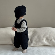 儿童秋冬打底衫2025冬季衣服新款韩版童装宝宝冬装男童背带裤套装