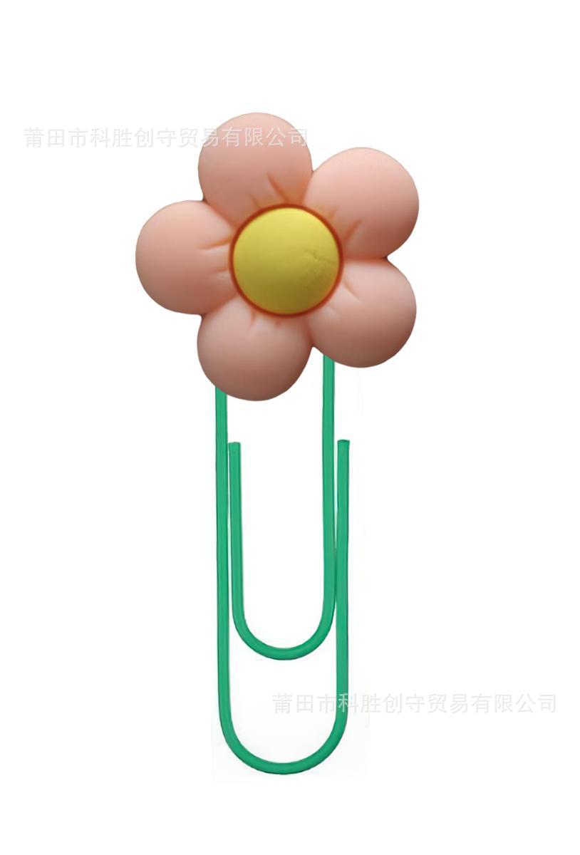 Flor clip de papel PVC marcador clip de papel de dibujos animados nuevo papelería de oficina