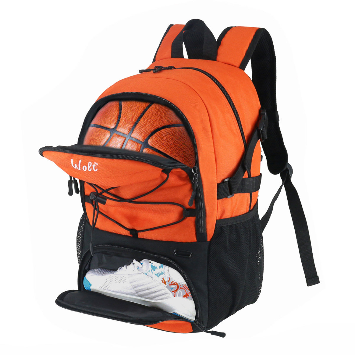 Bolsa de baloncesto transfronteriza Wolt, mochila de fútbol, mochila deportiva para hombres, mujeres y niños, bolsa de entrenamiento que puede contener una pelota de baloncesto de tamaño 7.
