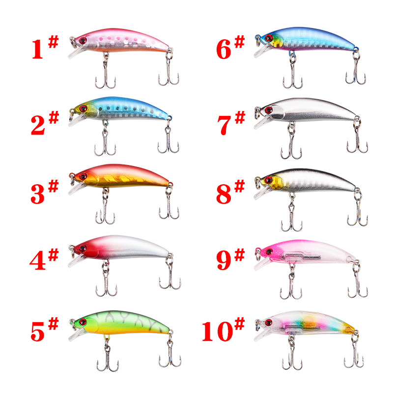 Spinning Lure Ten Color New Submerged Millet Mini Plastic Fake Bait 5.6cm 5g Attack White Barbel and Spinefish Bait
