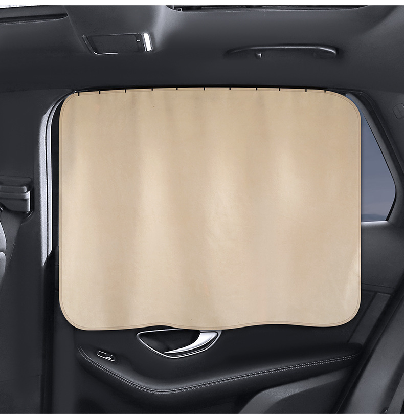 Car Sunshade Curtain Track-Type Baby Car Sun Protection and Heat Insulation Privacy Curtain Car Side Window Curtain Deerskin Velvet Sunshade