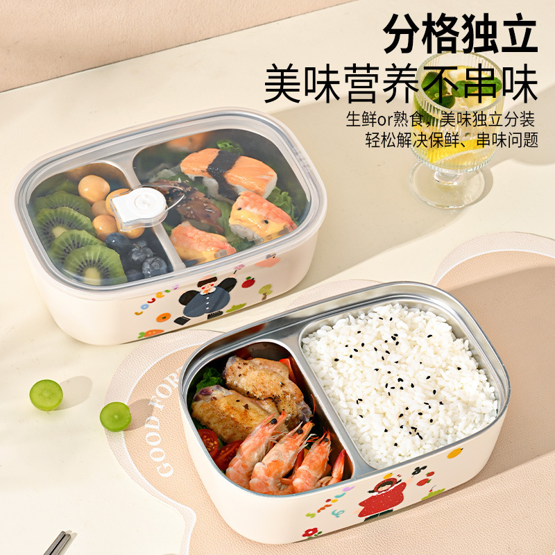 便当盒304不锈钢学生食堂带饭盒微波炉加热上班族大容量密封餐盘|undefined