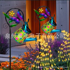 現物アマゾンの爆発的な太陽エネルギーやかんランプ屋外庭園装飾芝生ランプ花景観ランプ透かし彫り投影