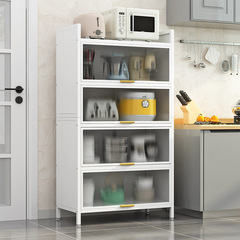 Kitchen shelf storage cabinet with door, microwave storage cabinet, multi-layer floor-standing multifunctional sideboard cabinet