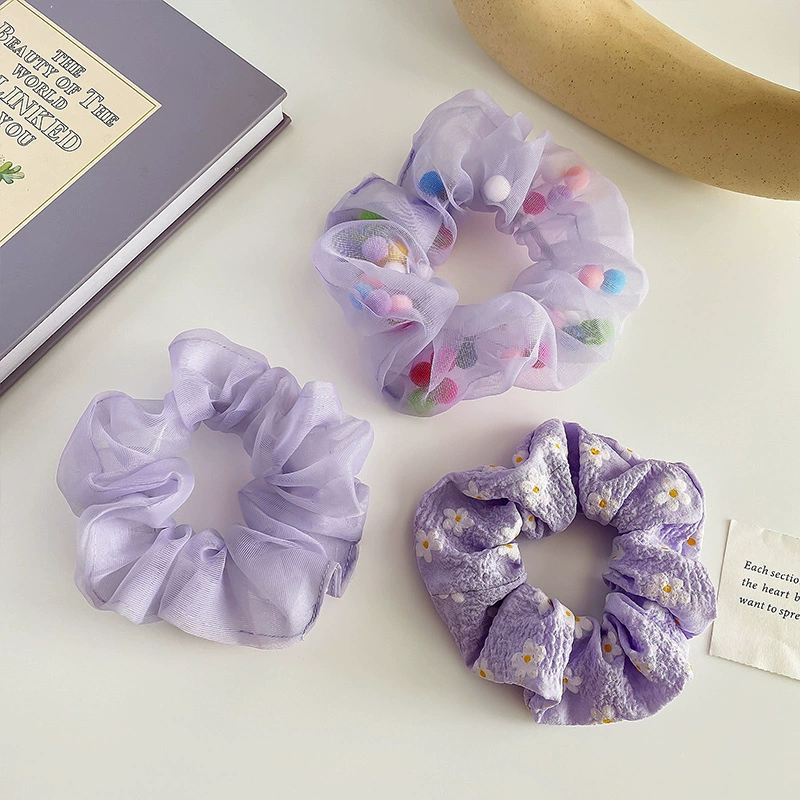 Резинка для волос (фиолетовая) от Purple, корейский стиль, широкий цветовой диапазон, мягкий материал из нескольких тканей