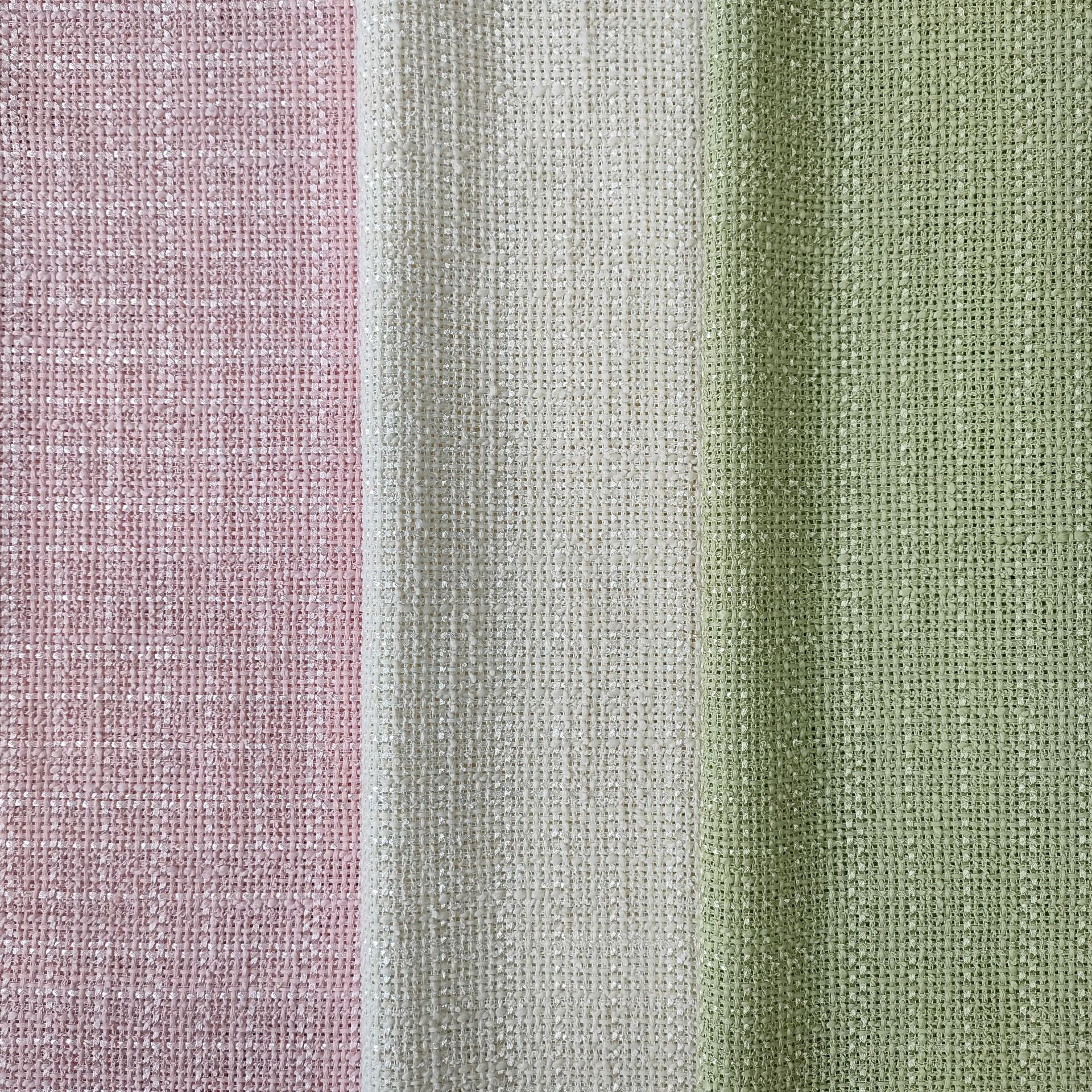 卓曦紡織|春夏新款小香風薄款編織格子粗花呢服裝面料現貨