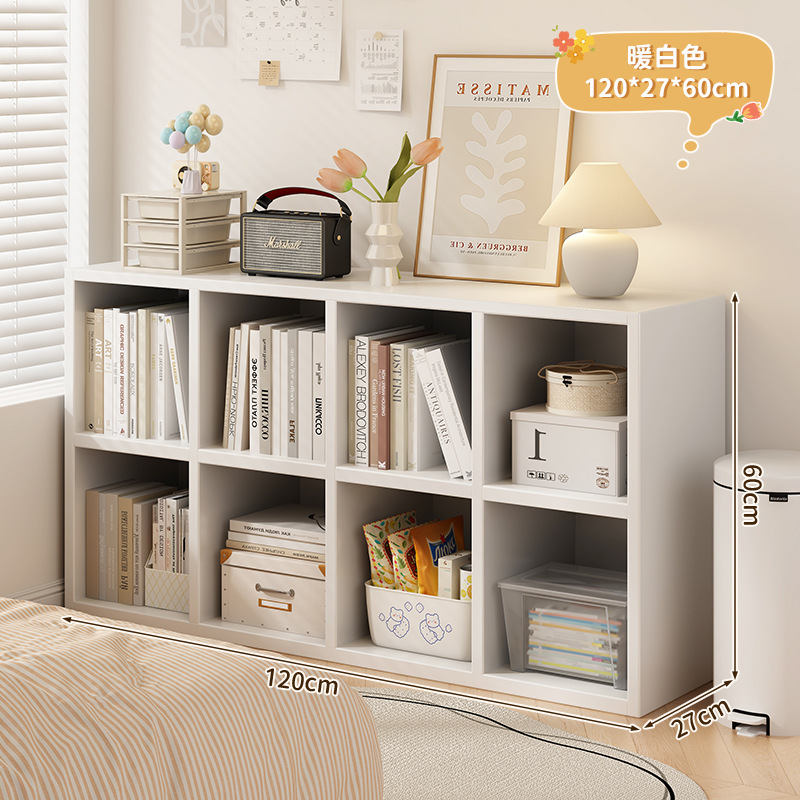 Estantería de estilo japonés Estante de piso Sala de estar Combinación libre Armario de TV Dormitorio Armario lateral de pared Librería de celosía simple