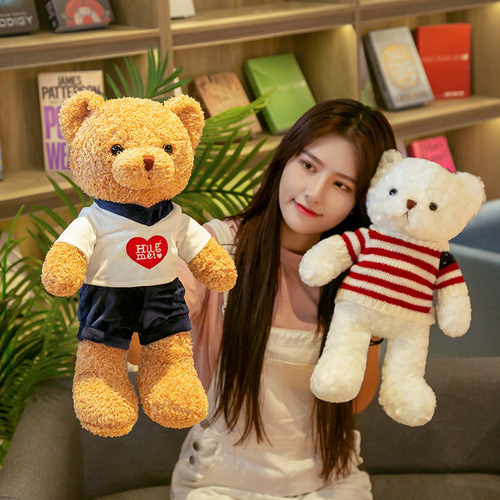 Teddy Bear Little Bear Doll Children's Pillow Cloth Doll Grabber Doll Gift Plush Toy Gift Floor Push Doll