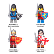 外贸专供军事中古城堡骑士兵人仔武器小颗粒积木拼装玩具跨境批发