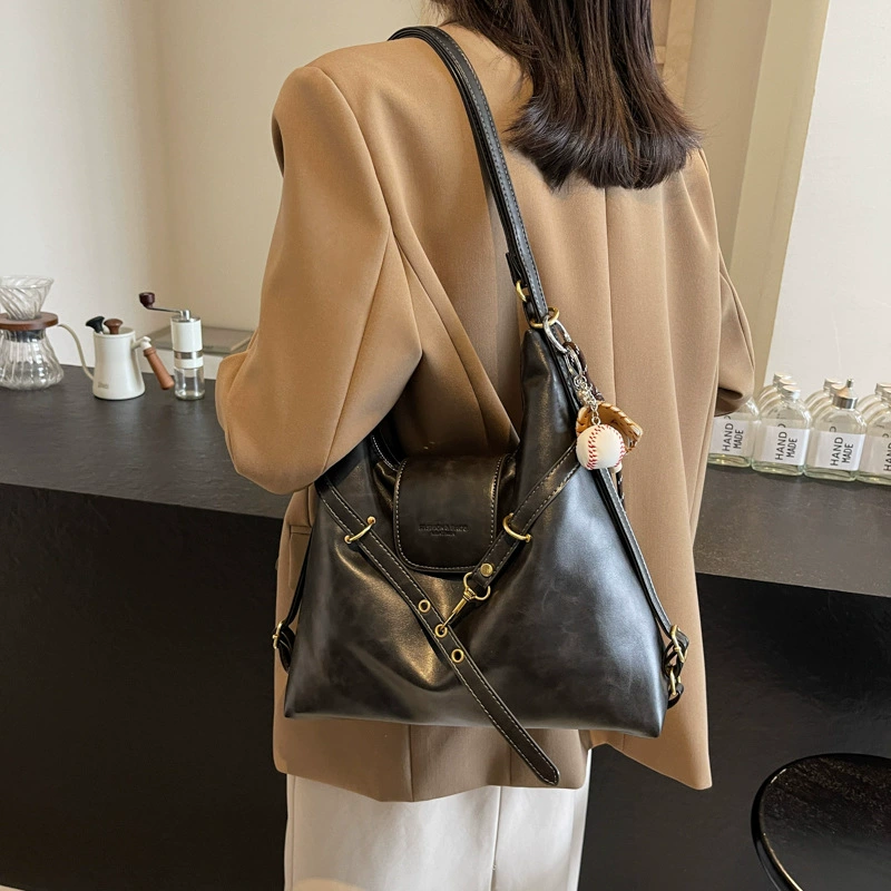 Retro Spacious Backpack and One-Shoulder Bag in High-Quality Leather, Multiple Colors