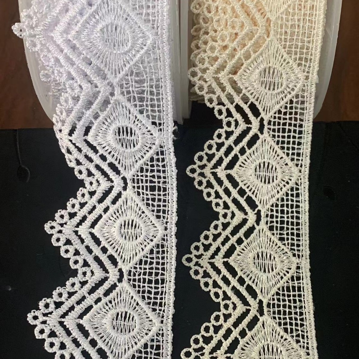 蕾丝花边 服装辅料 镂空水溶刺绣单边4.6cm 涤光花边