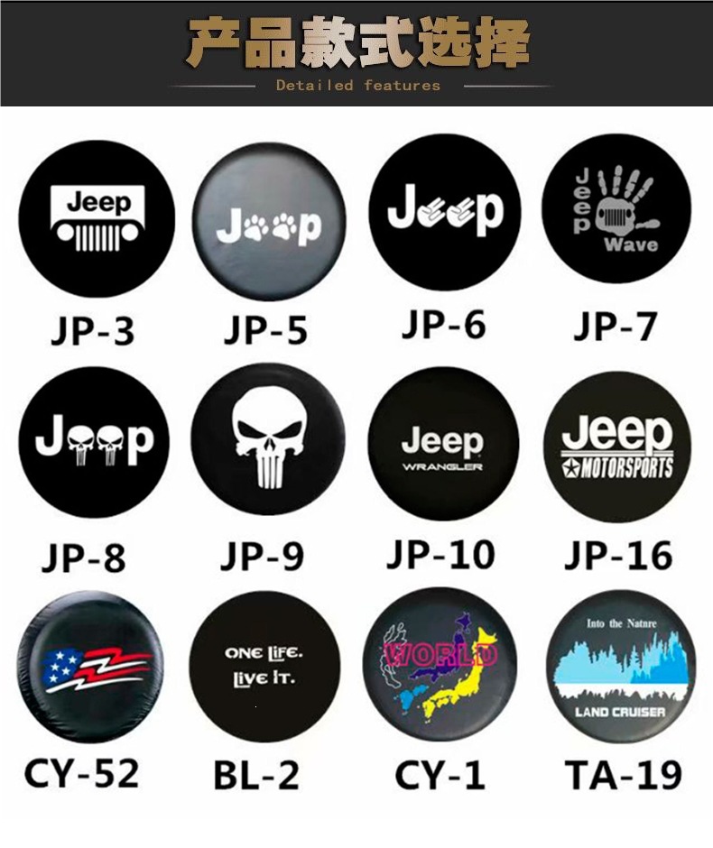 600D camouflage tire cover, thickened Oxford cloth spare tire cover, off-road SUV tire cover, car tire bag for protection