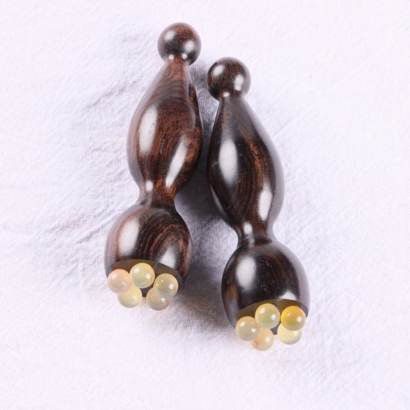 Фиолетовые бусины из sandalwood с лотосом, массажер глаз, массажер лица, палочка для точечного массажа, уход за кожей для женщин