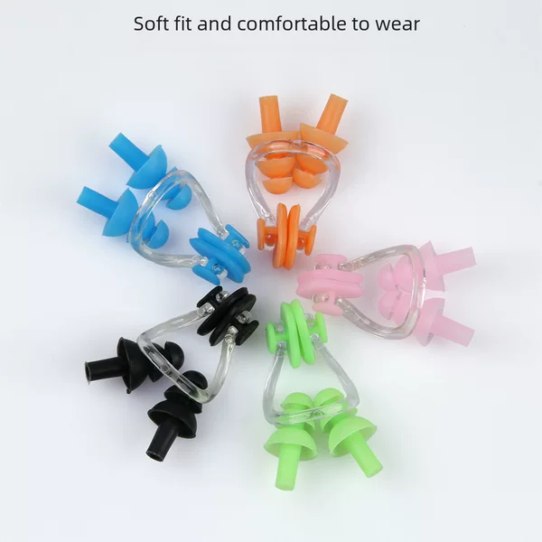 Swimming Supplies Silicone Nose Clip Ear Plug Set Anti-choking Water Equipment Waterproof Boxed Swimming Ear Plug Nasal Plug Spot