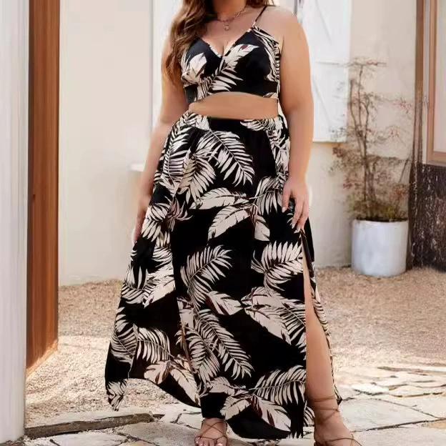 Летний комплект, Amazon, европейский стиль, plus size, стиль бохо