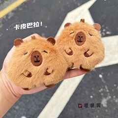 爆款豚鼠吱吱叫毛绒挂件可爱卡皮巴拉情侣包包钥匙扣玩偶挂饰批发