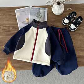 儿童冬季加绒加厚保暖立领套装中大童韩版男女童棉服其他其他品牌
