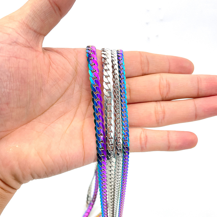Cuban Link Necklace For Men Simple Titanium Steel Chain Jewellery_voghion.com