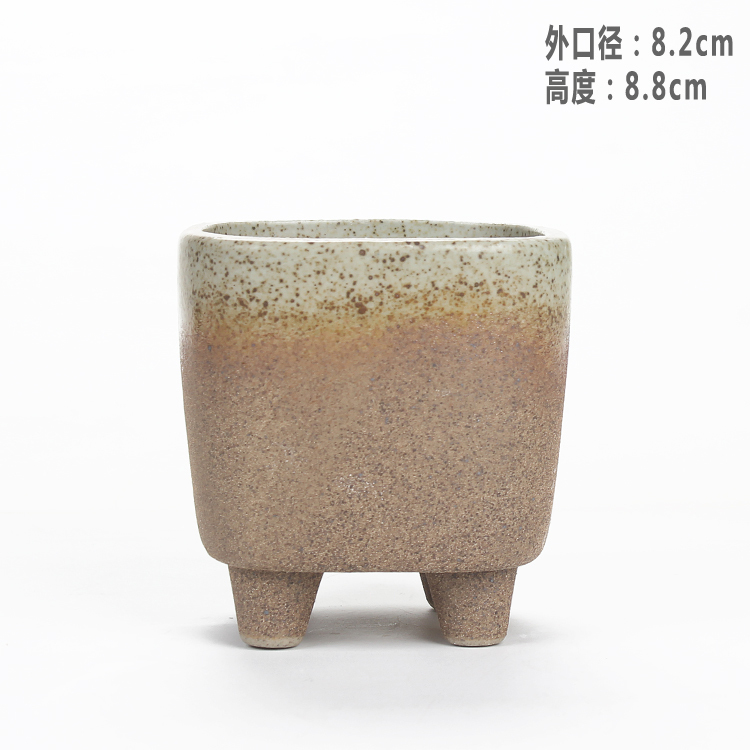 景徳鎮の多肉の植木鉢の陶磁器の個性のアイデアの復古の青い花の簡単な法師の控型の小さい古い杭の粗い陶器の植木鉢|undefined