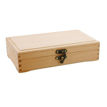 厂家供应木质包装盒工具和刷子收纳盒带锁定扣杂物文具分格木盒