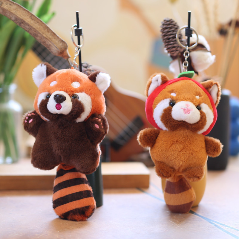 ネットの赤いかわいいかわいいかわいいアライグマのペンダントのぬいぐるみの果物のパンダのバッグのペンダントのキーホルダーの人形|undefined