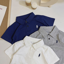 儿童夏季翻领polo衫男童半袖小孩上衣帅气宝宝男孩简约韩版上衣潮