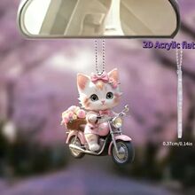 新款高颜值情侣猫咪2D亚克力挂件汽车内饰车挂包包钥匙扣装饰挂件