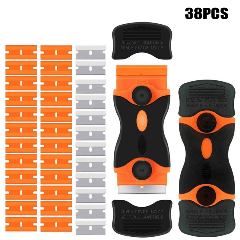 38件套双面刮刀替换刀片组合迷你车窗胶水贴纸贴花去除