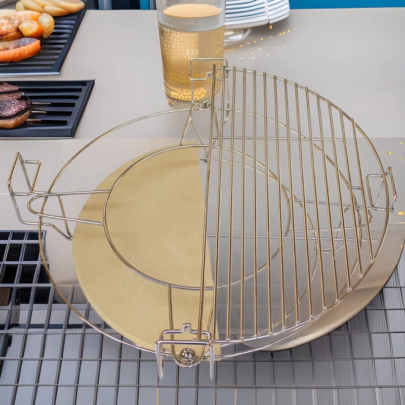 KIMSTONE户外BBQ陶瓷烧烤炉配件堇青石加披萨盘不锈钢多功能系统