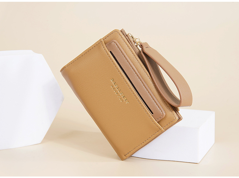 New Women's Short Wallet With Contrasting Colors Double Fold Zipper Zero Wallet Fashionable And Fresh Card Bag_voghion.com