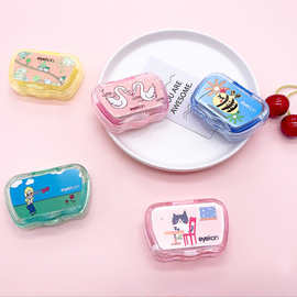 eyekan凯达隐形眼镜盒彩盒卡通美瞳盒护理盒伴侣盒双联盒8101批发