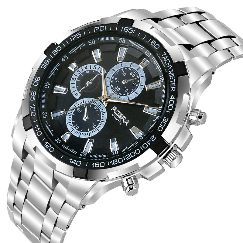 ROSRA watches men's watches three-eye dial AliExpress foreign trade manufacturers steel band watches business men's watches atmosphere ROSRA watches men's watches three-eye dial AliExpress foreign trade manufacturers steel band watches business men's watches atmosphere