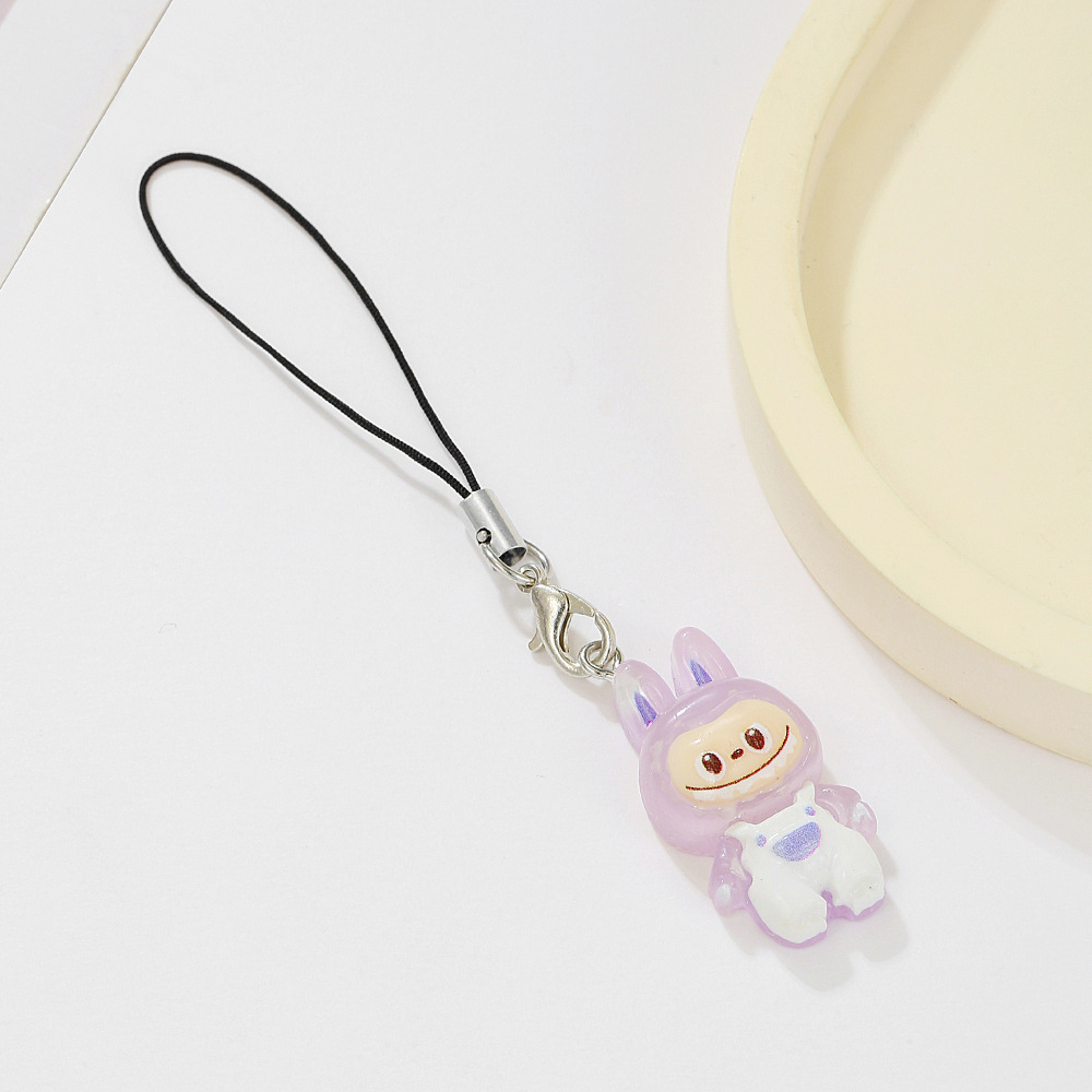 Labubu 漫画携帯電話チェーン diy 携帯電話ケースチェーンかわいいヘッドフォンケースぶら下げチェーンカップル親友小さなストラップチェーン